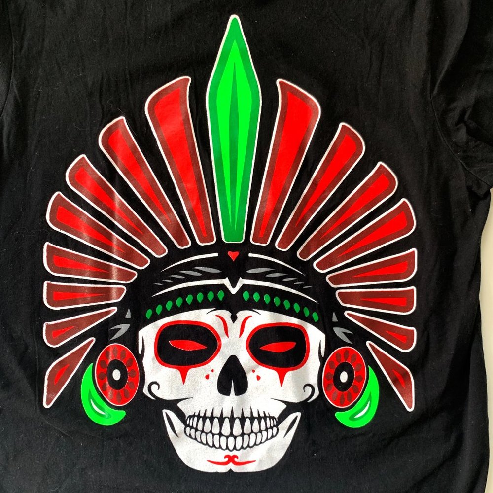Dia de los Muertos T-Shirt Patria by Bella-Canvas Sz. Large **EUC